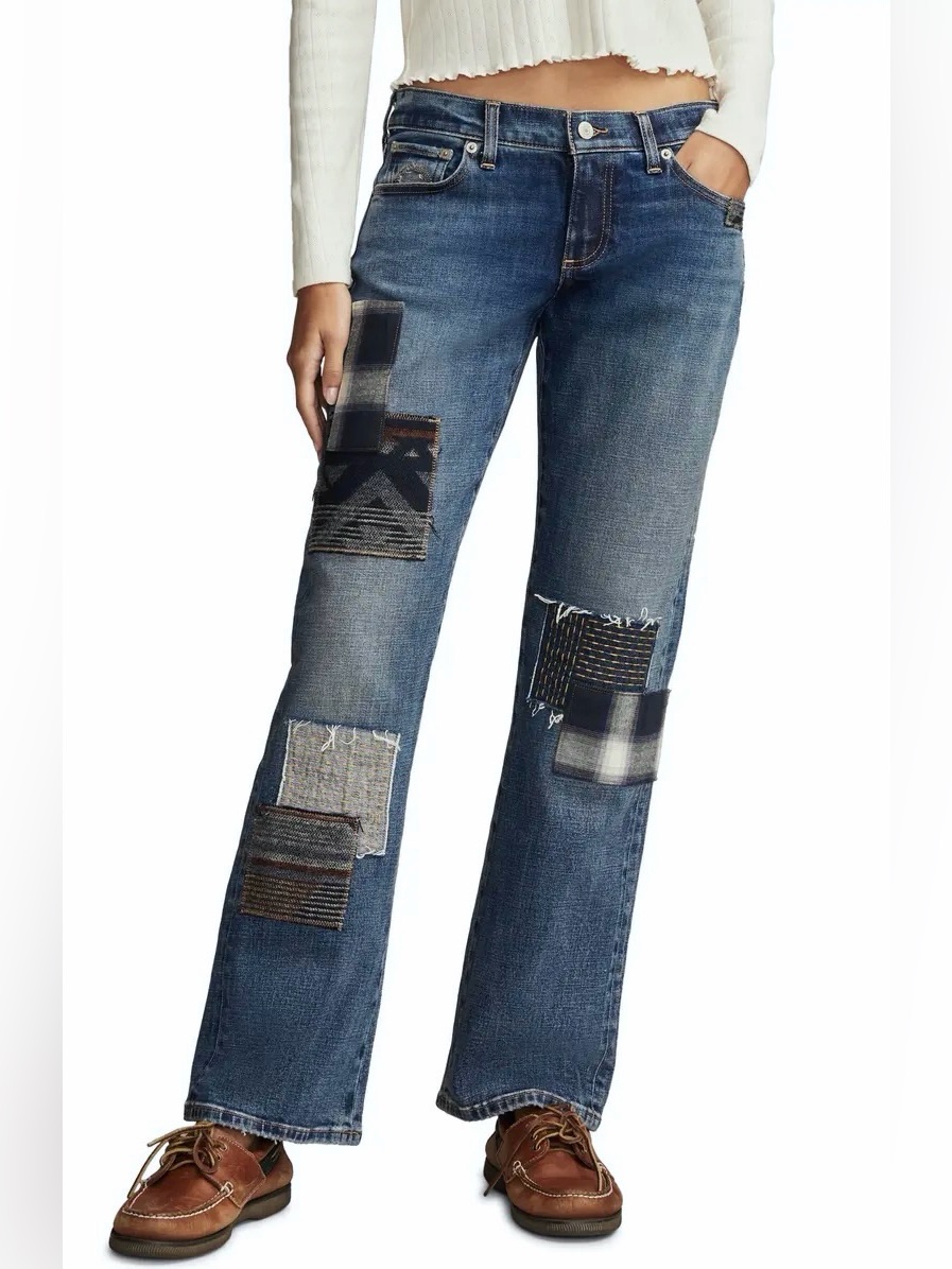 Lucky Brand Legend Easy Rider Patchwork Bootcut Jeans In Size 2 / 26